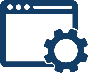 Icon Applikation Abbildung Bildschirm mit Zahnrad