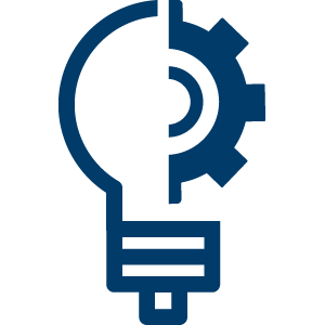 Icon Digitale Innvoation Glühbirne mit Zahnrad
