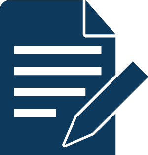 Icon Dokumentation Beschriebenes Blatt mit einem Stift